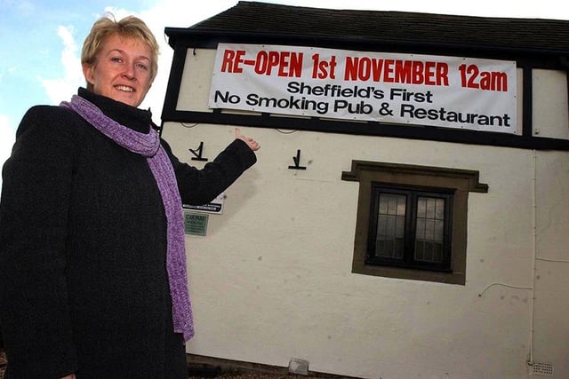 Manager Sharon Barker outside the Phoenix Inn at Ridgeway which was due to reopen as a non smoking establishment in October 2003