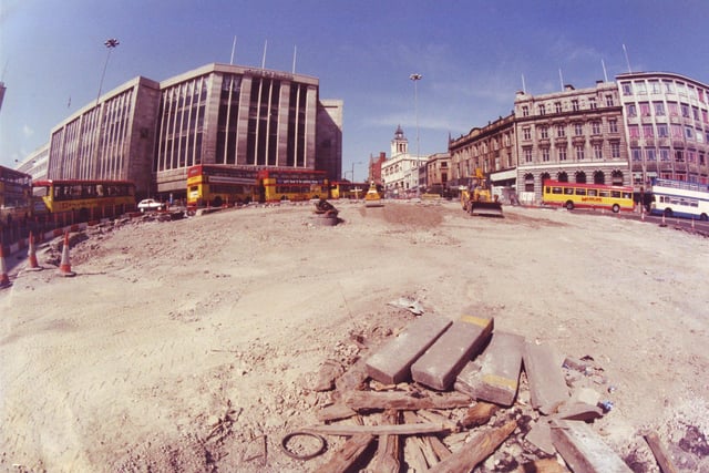 Sheffield's former Hole in the Road shortly after it was filled in in June 1994