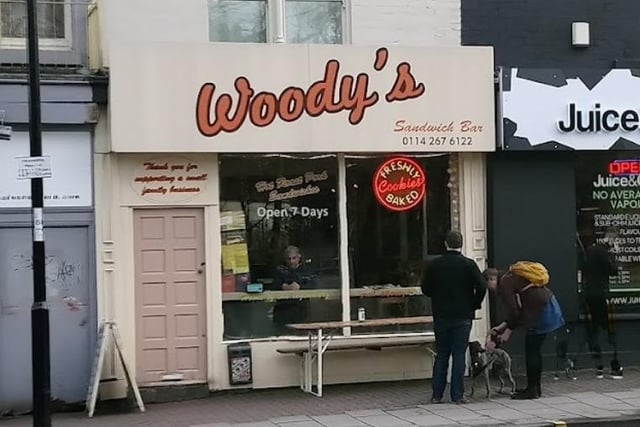 Woody's Sandwich Bar, 657 Ecclesall Road, Sharrow, Sheffield, S11 8PT. Rating: 4.7/5 (based on 198 Google Reviews). "Had the hot roast pork with apple sauce and stuffing for lunch, delicious! Couldn't recommend Woody's enough."