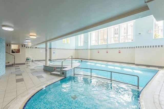 Like the private gym, this swimming pool is also available for use by residents.