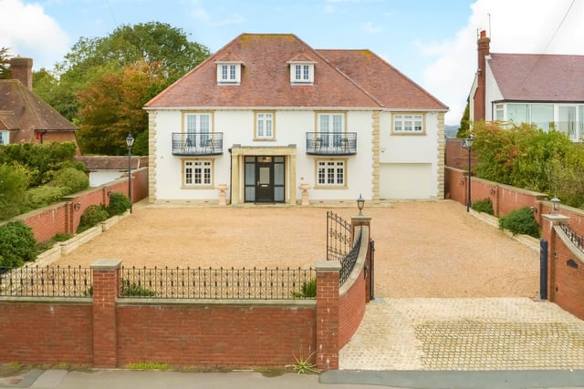 This huge five-bedroom Portsdown Hill home in Portsmouth is up for raffle. Pictured is the property's driveway and entrance.