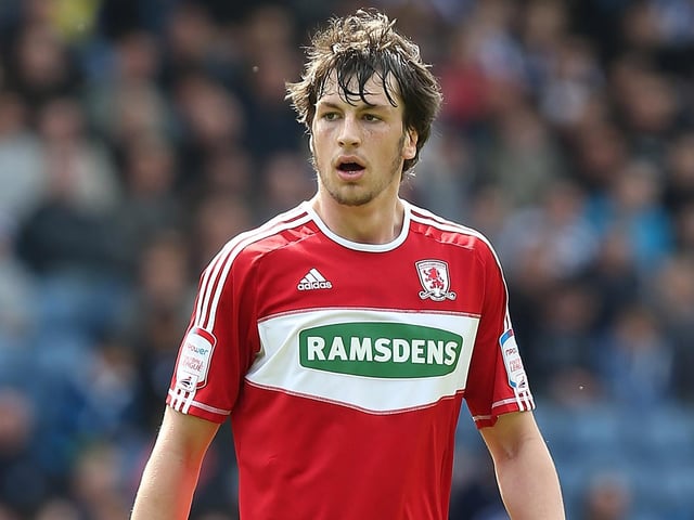 Where are the long locks?! The centre-back in action on his Football League debut for Middlesbrough in 2013.