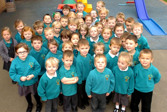 The new starters at Clavering Primary School in 2011.