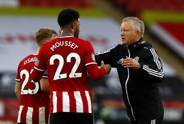 Sheffield United manager Chris Wilder (right) and Lys Mousset: Jason Cairnduff/NMC Pool/PA Wire.