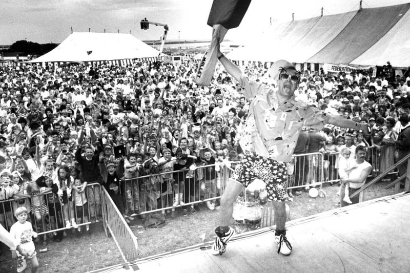 Back to August 1990 and Timmy Mallett is pictured entertaining the crowds at the Bents Park Festival. Does this bring back happy memories?