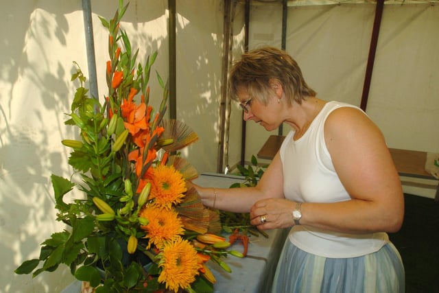 Pictured at the 2004 Art in the Garden exhibition  was Glyn Spencer of the Sheffield Floral Club