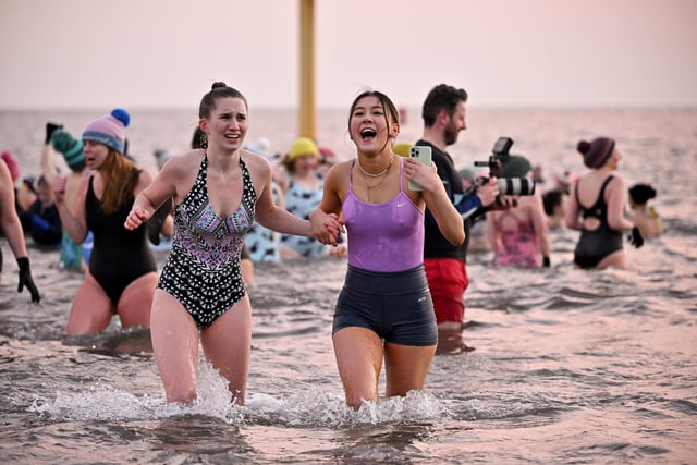 The water was cold but that didn't stop these women raising money for some great causes. (Photo by Jeff J Mitchell/Getty Images)