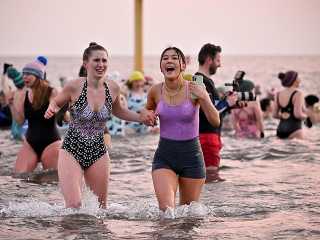 The water was cold but that didn't stop these women raising money for some great causes. (Photo by Jeff J Mitchell/Getty Images)
