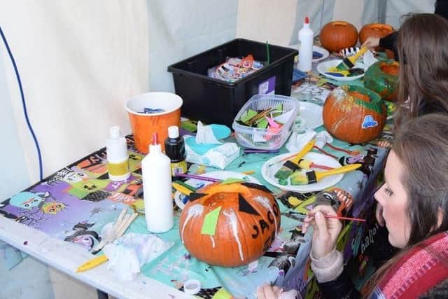 Halloween crafts table at Fox Valley