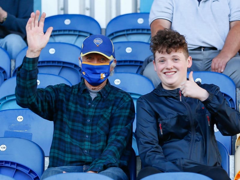 Mansfield Town fans in the stands ahead of their side's defeat to Preston North End.