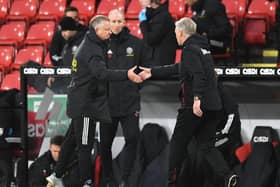 Sheffield United manager Chris Wilder (left) shakes hands with West Ham United manager David Moyes after the Premier League match at Bramall Lane, Sheffield.   Gareth Copley/PA Wire.