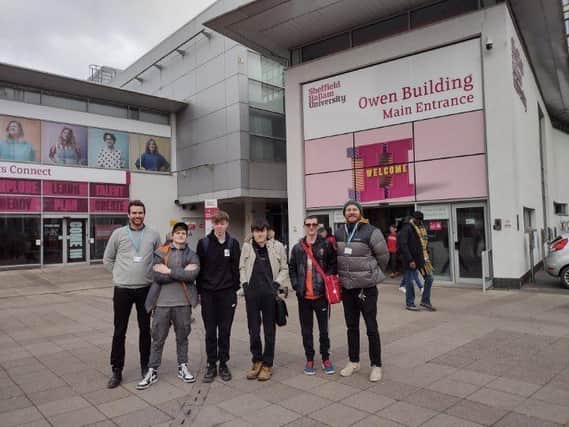 Young people from Nexus Multi Academy Trust outside Sheffield Hallam University