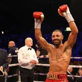 Sheffield's Kell Brook celebrates victory of his WBO Intercontiental Super-Welterweight title fight against Mark DeLuca at FlyDSA Arena. (Pic: Getty Images)