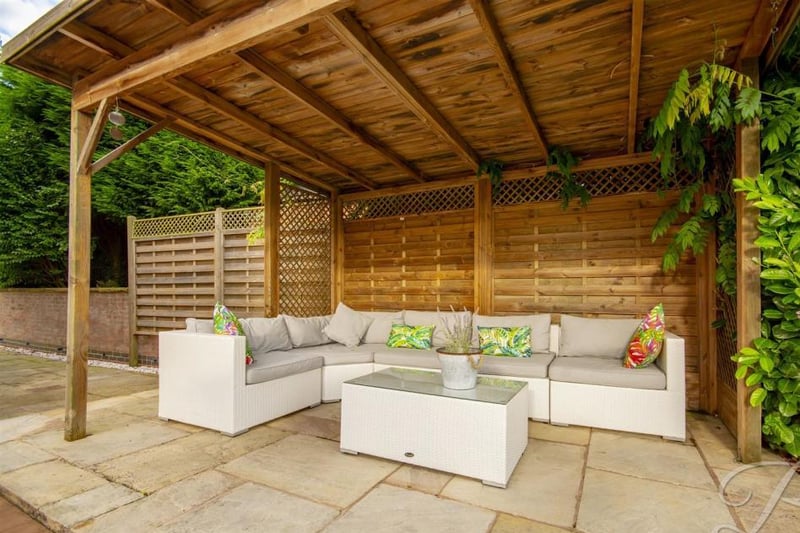 One of the outdoor delights at the Manor House is this decked, and covered, seating area. It could be used for other things too as you entertain friends and family.