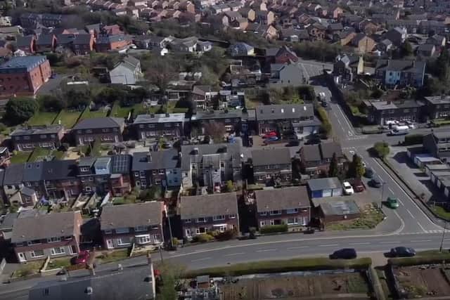 This still from drone footage captured by Daniel Grice shows Sheffield on coronavirus lockdown