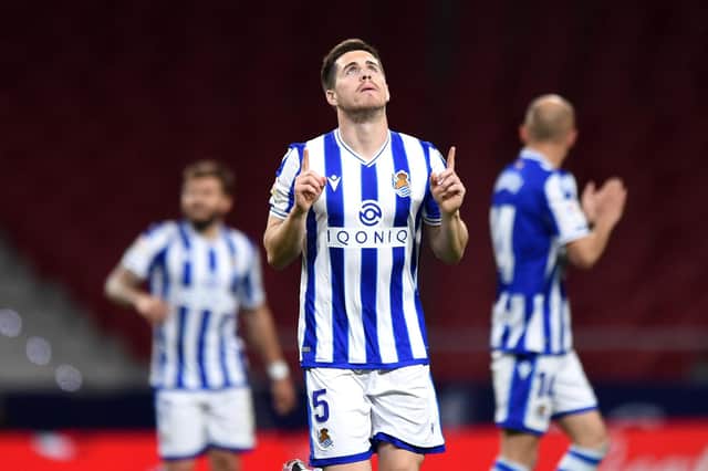 Spanish side Real Sociedad wear kits made by Macron, who have now come on board with Sheffield Wednesday. (Photo by Denis Doyle/Getty Images)
