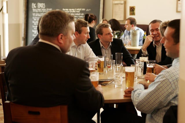 A table of Sheffield All Bar One drinkers back in 2007