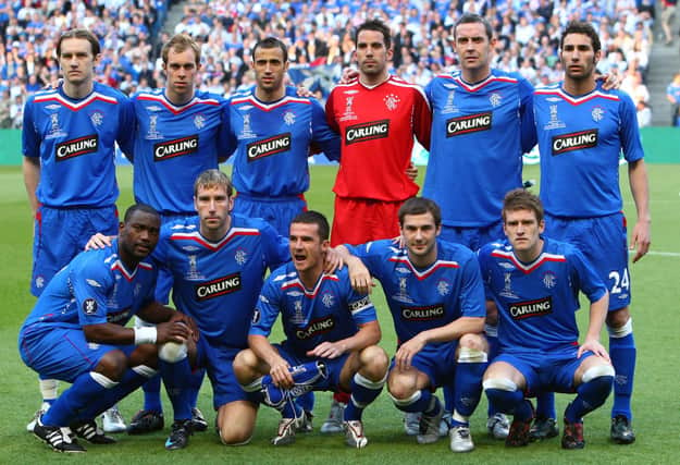 The Rangers team which started the 2008 UEFA Cup final in Manchester.