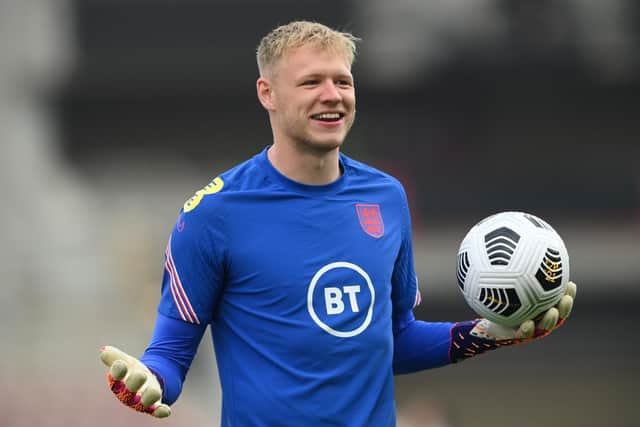 Aaron Ramsdale will be in the England squad which faces Denmark tonight: Stu Forster/Getty Images