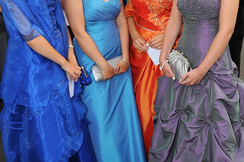 Brogan Warren, 15, Melissa Jackson , 16, Bryony Warren, 16 and Charmaine Keeton, 16 show off their stunning outfits for the prom