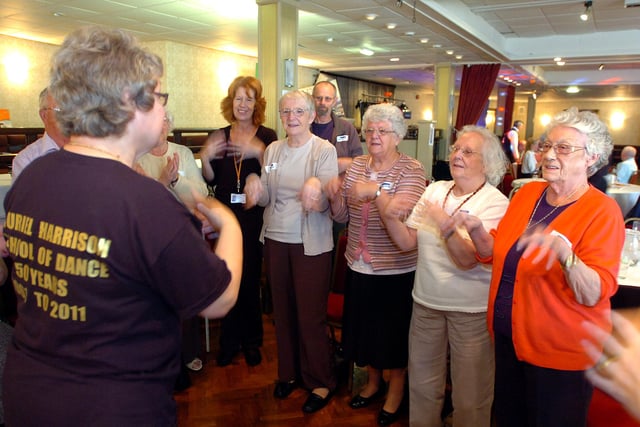 Dance instructor Muriel Harrison is pictured with some keen participants at an Older Person Day event at The Alexandra, Grangetown. Can you spot someone you know?