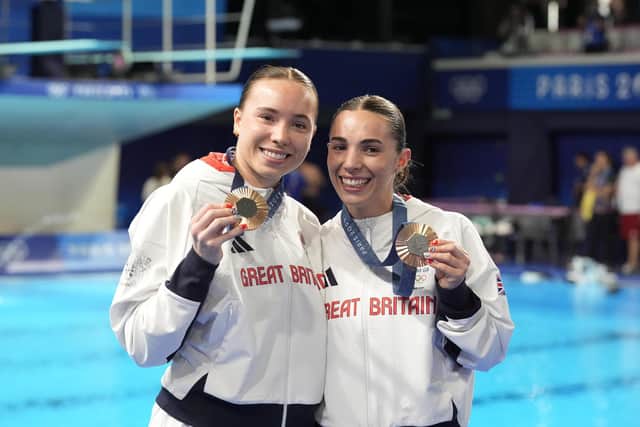 Sheffield's Yasmin Harper, left, and Scarlett Mew Jensen with their bronze medals