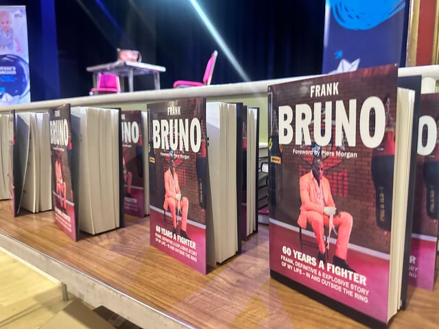 Frank Bruno's latest book which he hand signed for fans at the event.