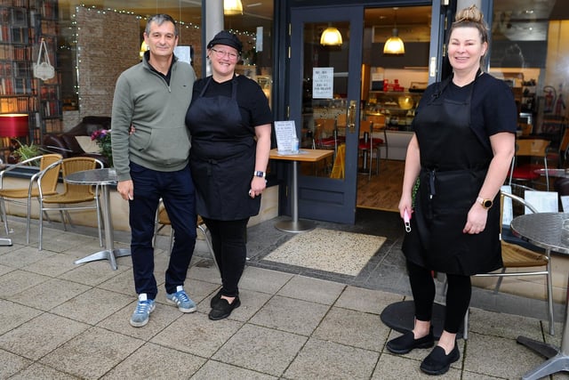 4 Coo Wynd welcomed its first customers after opening in Cow Wynd, Falkirk in October. Pictured are Edward McMaster and Louise McKnight, owners, with Michelle Chalmers, manager. Picture: Michael Gillen.