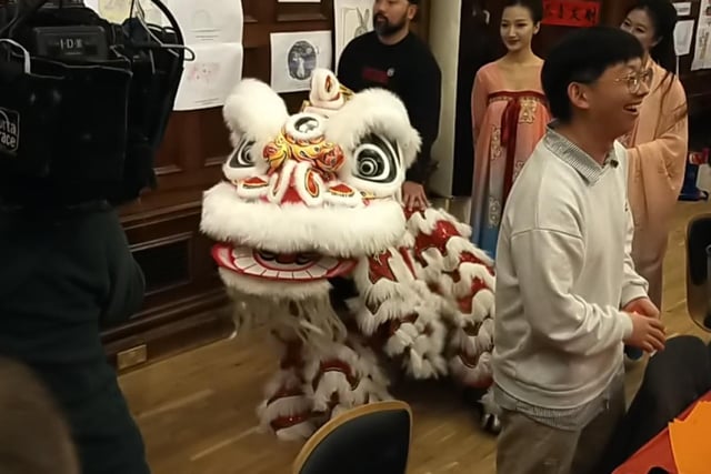 The audience was treated to a performance by Sheffield troupe The Lion Dancers.