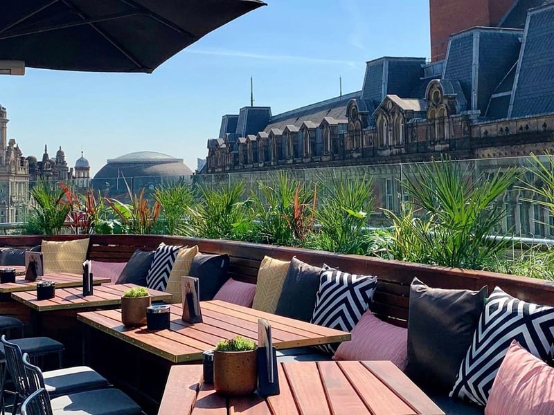 The Trinity rooftop terrace remains one of the city centre’s most popular places for cocktails in the sunshine. 📍Level 1, Trinity, Leeds LS1 6HW