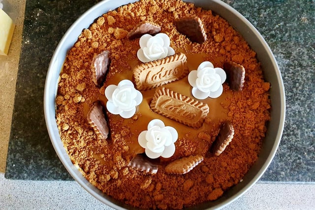 A Lotus Biscoff cheesecake by Kelly Mather.