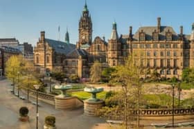 Sheffield Town Hall, where councillors make decisions, overlooking the Peace Gardens in the city centre.