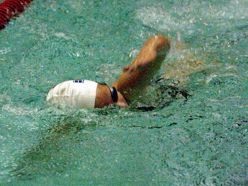 Rebecca Colgate wrote: 'Mr Sharp the swimming teacher at Victoria swimming pool.'