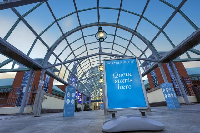 There will be two covered queuing areas at Meadowhall where shoppers will be asked to wait if it gets too busy
