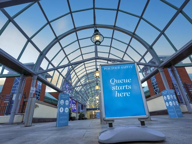 There will be two covered queuing areas at Meadowhall where shoppers will be asked to wait if it gets too busy