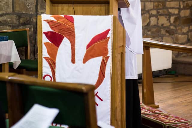 Vicar Cathy Green gives sermon