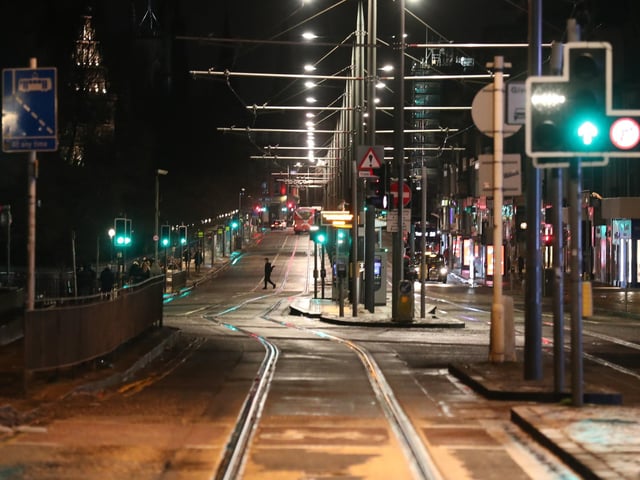 A quiet Princes Street in Edinburgh. Photo credit: Andrew Milligan/PA Wire