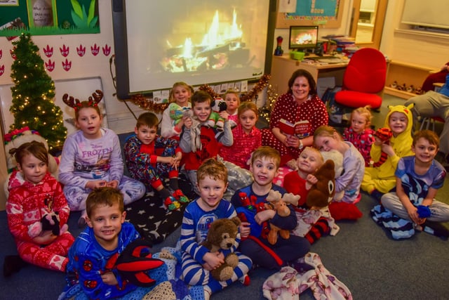 Back to 2016 for this view of teacher Kirsty Lightowler reading bedtime stories to children at St Aidan's Primary School.