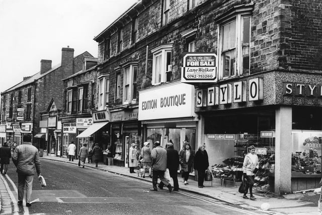 Shopping scenes in Mexborough in November 1985.