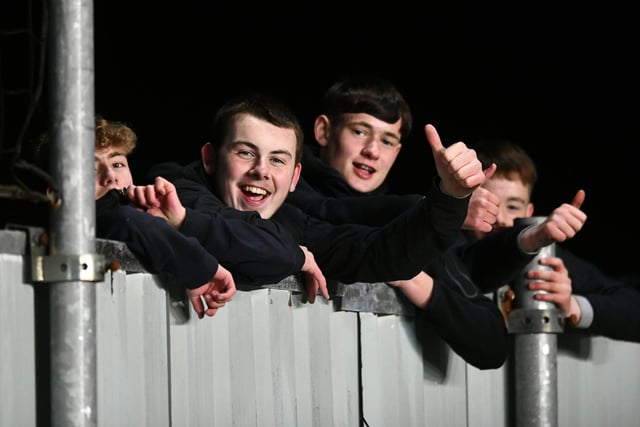 Falkirk fans enjoy the game.
