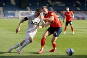Rhys Norrington-Davies, in action during Luton Town's 2-1 win over Derby County at Kenilworth Road on Saturday, has made an impressive start to his season-long with the Hatters from Sheffield United. Photo: Bradley Collyer/PA Wire.