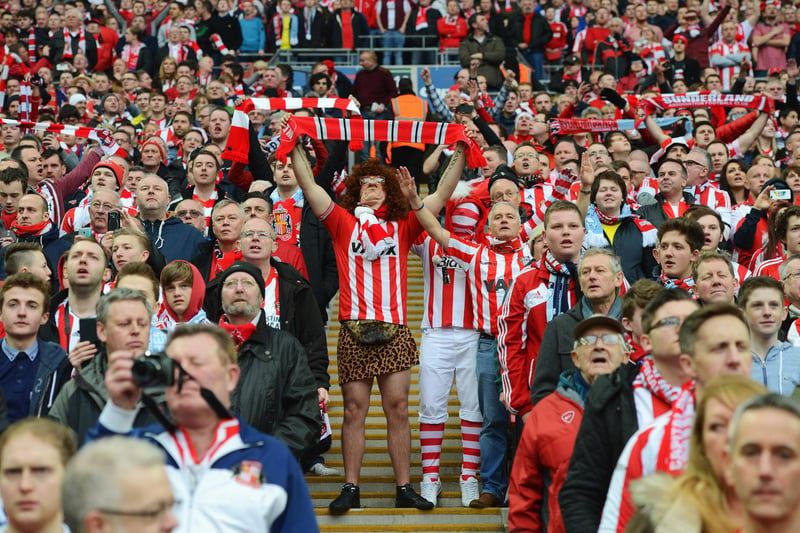 Sunderland fans look on prior to the Capital One Cup Final between Manchester City and Sunderland at Wembley Stadium on March 2, 2014.