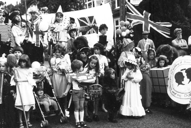 Youngsters at the Royal Wedding street party on Banner Cross Road in 1981
