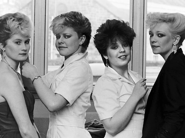 Award winning hairdressing students from the Henderson College in Commercial Road, Hawick, February 1985.