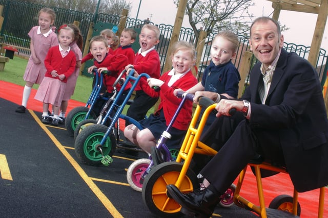 BBC TV's Jeff Brown officially opened the new Foundation Stage playground at Redby Academy Primary. Remember this from 2013?