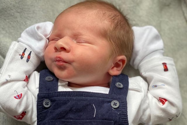 Oliver was born to parents Rebekka and Scott at 4am on 1 April weighing 9lbs 8.5oz. Mum Rebekka was diagnosed with Covid-19 during labour but recovered well
