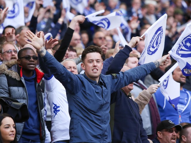 Pompey fans at Wembley. Picture : Habibur Rahman
