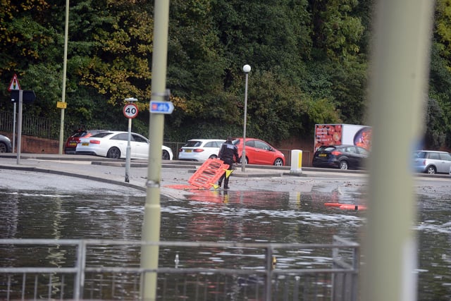 Flooding at the junction of South Eldon Street and Temple Town