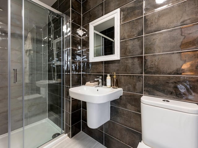 Avant Homes says Furlong Park bathrooms "exude style".