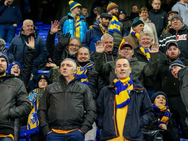 Mansfield fans who watched their side lose 3-2 at Tranmere.